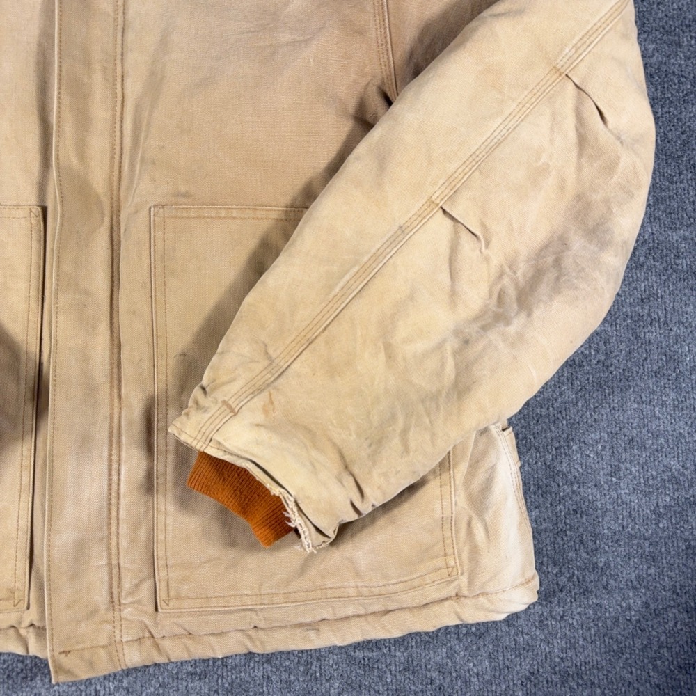 Vintage 90s Carhartt J02 Arctic Jacket Quilt Lined Union Made Detroit Large - Picture 12 of 16
